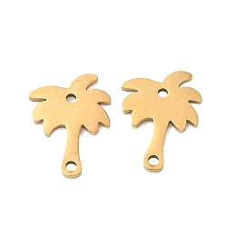 Doré  304 charmes de connecteur en acier inoxydable, liens vers les cocotiers, or, 15x11x1mm, Trou: 1.3mm