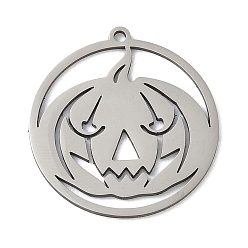 Тыква 201 подвески из нержавеющей стали, лазерная резка, хэллоуин прелести, цвет нержавеющей стали, тыква, 25.5x23.5~24x1 мм, отверстие : 1.5 мм