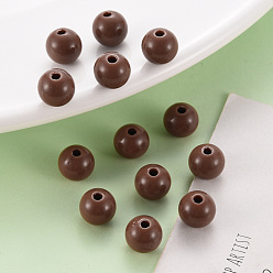 Sienna Opaque Acrylic Beads, Round, Sienna, 8x7mm, Hole: 2mm, about 1745pcs/500g
