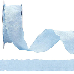 Светло-Голубой Полиэстеровая лента с морщинами, аксессуары для одежды, Небесно-голубой, 1 дюйм (25 мм), около 10.00 ярдов (9.14 м) / рулон