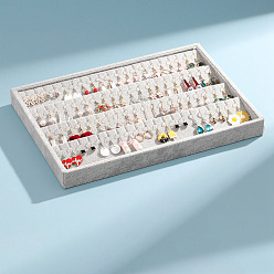 Серый Бархатные подносы для ювелирных изделий, органайзер для ювелирных изделий держатель для кольца, серьги, ожерелья, браслета, хранения, прямоугольные, серые, 35x24x3 см