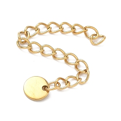 Настоящее золото 18K 304 удлинитель цепи из нержавеющей стали, ионное покрытие (ip), реальный 18 k позолоченный, 58 мм