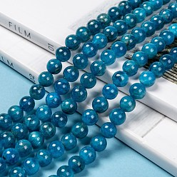 Apatite Round Natural Apatite Beads Strands, Grade A, 8mm, Hole: 1mm, about 51pcs/strand, 15.7 inch