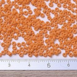(RR405F) Matte Opaque Tangerine MIYUKI Round Rocailles Beads, Japanese Seed Beads, 11/0, (RR405F) Matte Opaque Tangerine, 2x1.3mm, Hole: 0.8mm, about 5500pcs/50g