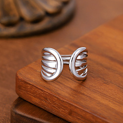 Нержавеющая Сталь Цвет 304 открытые кольца манжеты из нержавеющей стали, формы раковины, цвет нержавеющей стали, 20 мм