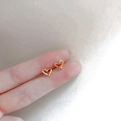 Сердце Сплав серьги для женщин, с 925 стерлинговым серебром, сердце, 14.5 мм