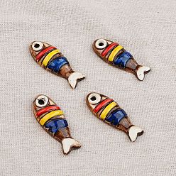 Fish Ручной работы фарфора большие кулоны, фантазии античного стекла фарфора, рыба, 65x24.5x12 мм, отверстие : 5 мм