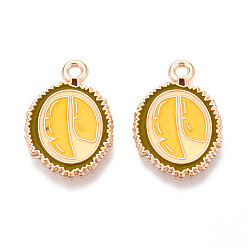 Durian Подвески с эмалью из фруктового сплава, золотой свет, дуриан, 20x13.5x1.1 мм, отверстие : 1.6 мм