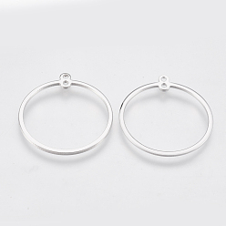 Платинированный Соединители латунные звенья, кольцо, без никеля , Реальная платина, 28x25x1 мм, отверстие : 1 мм