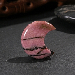 Родонит Массажер из натурального родонита с пальмовым камнем, Камень беспокойства для терапии беспокойства, луна, 30x25x8 мм