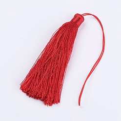 Red Nylon Thread Tassel Big Pendant Decorations, Red, 95x10mm