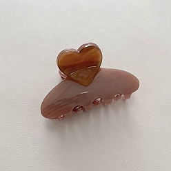 Седло Коричневый Заколки для волос с когтями из ацетата целлюлозы (смола), для женщин девушек, седло коричневый, 58x35 мм