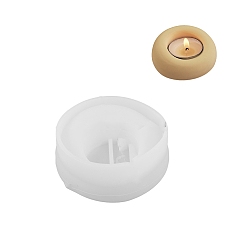Белый Силиконовые формы для свечей своими руками, пищевой силикон, изготовление украшений, для изготовления свечей, плоско-круглые, белые, 77x37 мм