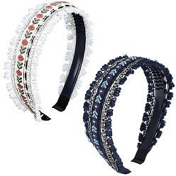 (52) Непрозрачная лаванда 2 шт. 2 цвета цветочные обручи для волос украшения для женщин, летние аксессуары для волос в стиле бохо, разноцветные, 160x125x45 мм, 1 шт / цвет