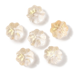 Светло-хаки Прозрачная аэрозольная краска стеклянные шарики, цветок, светлый хаки, 11.5x8.5 мм, отверстие : 1.2 мм