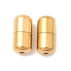 Золотой 304 пряжка для шнурков из нержавеющей стали, капсульные шнурки с наконечниками, колонка, ионное покрытие (ip), золотые, 12x6 мм, отверстие : 1.5 мм