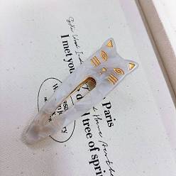 Гейнсборо Заколки для волос из кожи аллигатора в форме кошки из ацетата целлюлозы (смола), аксессуары для волос для девочек женщин, светло-серые, 73 мм