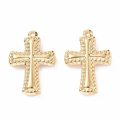 Золотой Вакуумное покрытие pvd 304 подвески из нержавеющей стали, крестик, золотые, 18x12.5x3 мм, отверстие : 1 мм