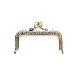 Античная Бронза Ручка из сплава с замком «поцелуй», с поиском брелка, для изготовления портмоне, античная бронза, 7.5x10.5 см