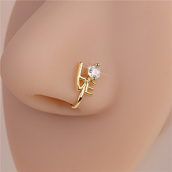 Слово Латунные прозрачные кубические цирконии в форме U-образной клипсы на носовые кольца, золотые, Слово любовь, 11 мм