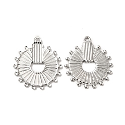 Нержавеющая Сталь Цвет Не тускнеет 304 подвеска из нержавеющей стали, плоский круглый шарм, цвет нержавеющей стали, 27x23.5x1.5 мм, отверстие : 1.6 мм