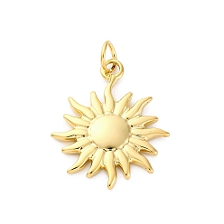 Солнце 304 подвески из нержавеющей стали, с целью перехода в кольце, очарование солнца, реальный 18 k позолоченный, 22x18x2 мм, отверстие : 3 мм