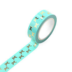 Turquoise DIY Scrapbook Pulled, Decorative Bronzing Paper Tape, Turquoise, 15mm, 10m/roll