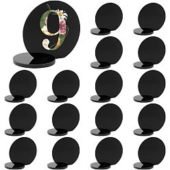 Black Acrylic Table Sign Holders, Blank Place Number Signs, for Wedding, Restaurant, Birthday Party Decorations, Flat Round, Black, 39.5x72.5x57mm