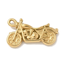Настоящее золото 18K Ионное покрытие (ip) 304 подвески из нержавеющей стали, мотоцикл очарование, реальный 18 k позолоченный, 28.5x22x5 мм, отверстие : 1.6 мм