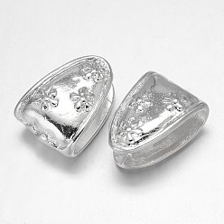 Platinum Rack Plating Brass Pendant Pinch Bails, Platinum, 16x11x8mm, Hole: 10x4mm, Pin: 1mm