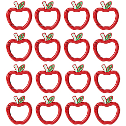 Красный 16пружинные кольца из цинкового сплава, яблоко, красные, 30.5x28x4 мм