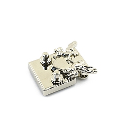 Платина Двойной замок для кошелька из цинкового сплава «летающая лошадь», для самостоятельного изготовления сумок, платина, 44x32x60 мм