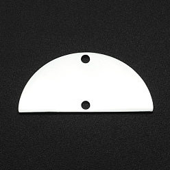 Нержавеющая Сталь Цвет Устойчивы к потускнению 201 звенья из нержавеющей стали, 2 звенья отверстий, лазерная резка, форма вентилятор, цвет нержавеющей стали, 13x28x1 мм, отверстие : 1.6 мм