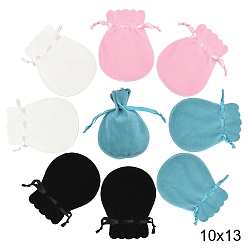 (52) Непрозрачная лаванда 8 шт. 4 цвета двухсторонние бархатные сумки, мешочки для украшений в форме калебаса на шнурке, разноцветные, 13.8x10.7x0.16 см, 2 шт / цвет