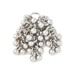 Платина Подвески из бисера ccb, винограды, с железными опановыми кольцами, платина, 33 мм, отверстие : 5 мм