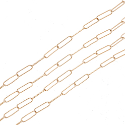 Real 18K Gold Plated Brass Round Oval Paperclip Chain Necklace Making, with Lobster Claw Clasps, Real 18K Gold Plated, 18.3 inch(46.5cm), Link: 11.7x4.5x1mm, 4pcs/box