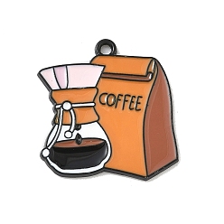 Другие Эмалевые подвески из сплава на кофейную тематику, кофейный фильтр, 25x22x1.5 мм, отверстие : 1.6 мм