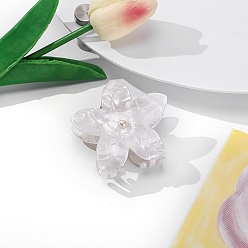 Белый Дым Заколки для волос в форме когтей из ацетата целлюлозы, аксессуары для волос для женщин и девочек, цветок, серый, 63x64 мм