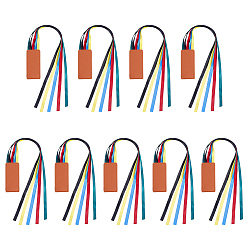 Разноцветный 9 шт. закладки из искусственной кожи, с полиэфирной лентой, прямоугольные, красочный, 375~379x31x4 мм