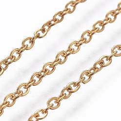 Golden 304 Stainless Steel Cable Chain Necklaces, with Lobster Claw Clasps, Golden, 17.71 inch(45cm)