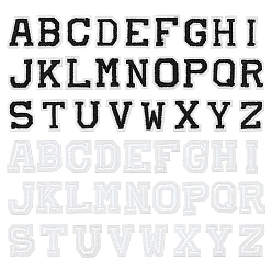 (52) Непрозрачная лаванда 156шт. 2 цвета ниток для вышивки букв от A до Z на нашивках, термоклей, аксессуары для костюма, аппликация, разноцветные, 18.5~19.5x6.5~15.5x1.5 мм, 782 шт / цвет