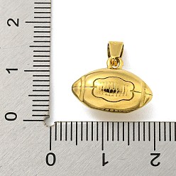 Золотой Ионное покрытие (ip) 304 подвески из нержавеющей стали, очарование регби, золотые, 11x16x7 мм, отверстие : 6x2.5 мм
