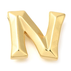 Letter N Стойки обшивки латунные подвески, долговечный, без кадмия и без свинца, подвески с буквой az~z, Письмо N, 16.5x18x6 мм, отверстие : 3.5x2 мм