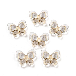 Гейнсборо Покрытие акриловыми шариками, золотой металл обвитыми, бабочка, светло-серые, 17.5x20.5x6 мм, отверстие : 1.8 мм, 457 шт / 500 г