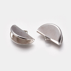 Платина Железо лента обжима концов, платина, 12.5x20 мм, отверстие : 2x3.5 мм