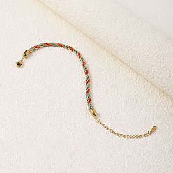 (52) Непрозрачная лаванда Браслеты из витого нейлонового шнура для женщин, 304 из нержавеющей стали застежкой омар, реальный 18 k позолоченный, разноцветные, 6-3/4 дюйм (17 см)