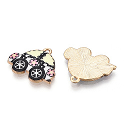 Pink Печатные подвески сплава, автомобильные прелести, розовые, 18.5x22.5x1.5 мм, отверстие : 1.5 мм