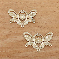 Light Gold Сплав ссылки люстра компонент, бабочка, золотой свет, 26x40 мм