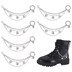 Платина 6 шт. бабочка 304 цепи из нержавеющей стали для ремней безопасности, с 201 подвесками из нержавеющей стали, платина, 208 мм