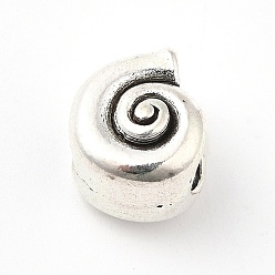 Antique Silver Tibetan Style Alloy European Beads, Large Hole Beads, Vortex, Antique Silver, 11x8x9mm, Hole: 5mm, about 234pcs/500g